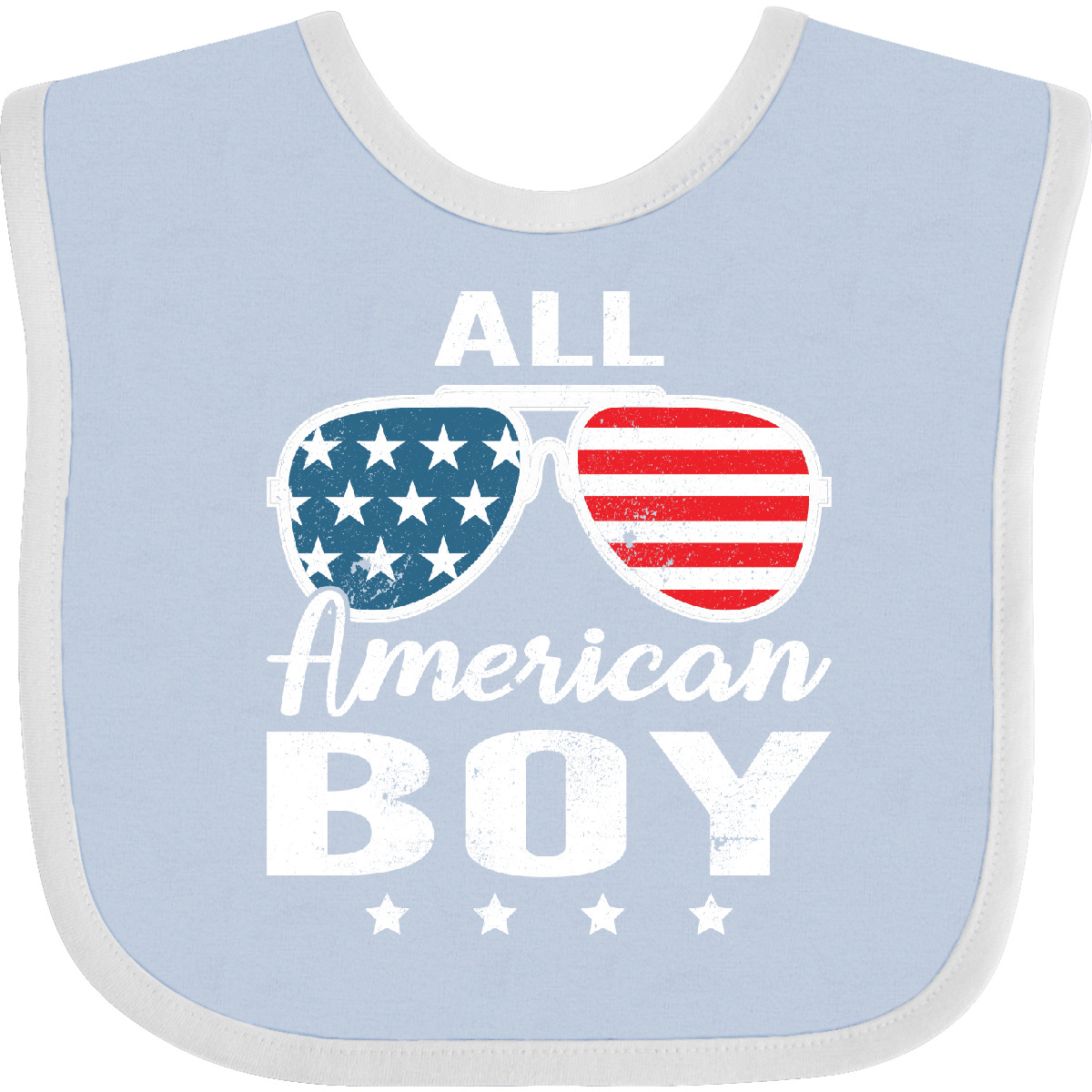 Inktastic All American Boy USA Parade Baby Bib Boys America Apparel Distressed - Picture 4 of 9
