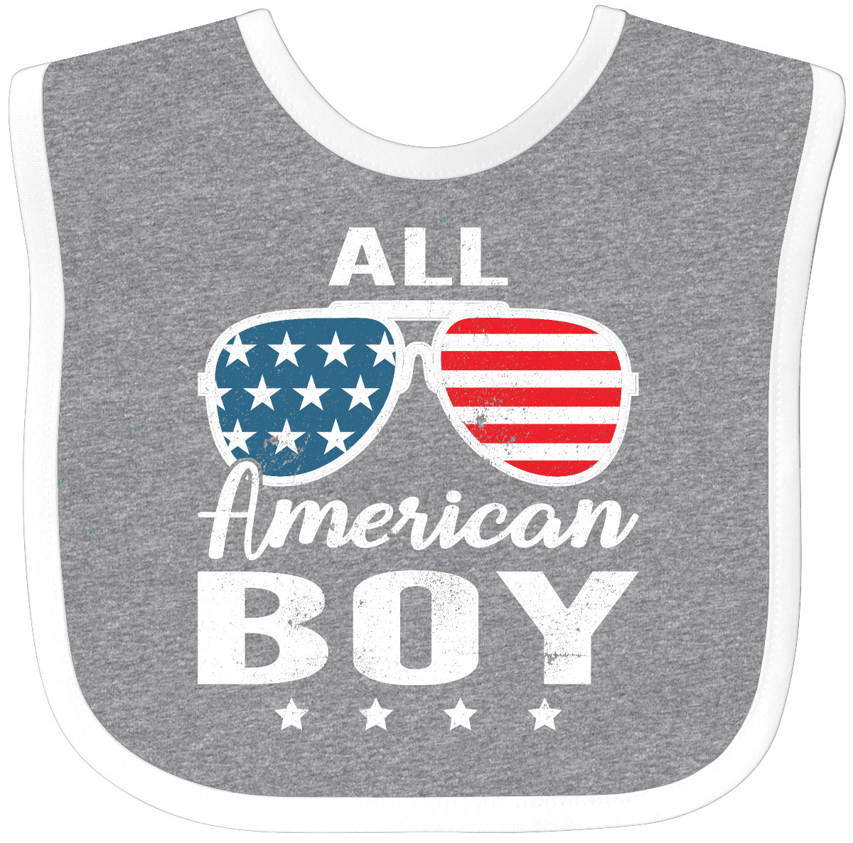 Inktastic All American Boy USA Parade Baby Bib Boys America Apparel Distressed - Picture 5 of 9