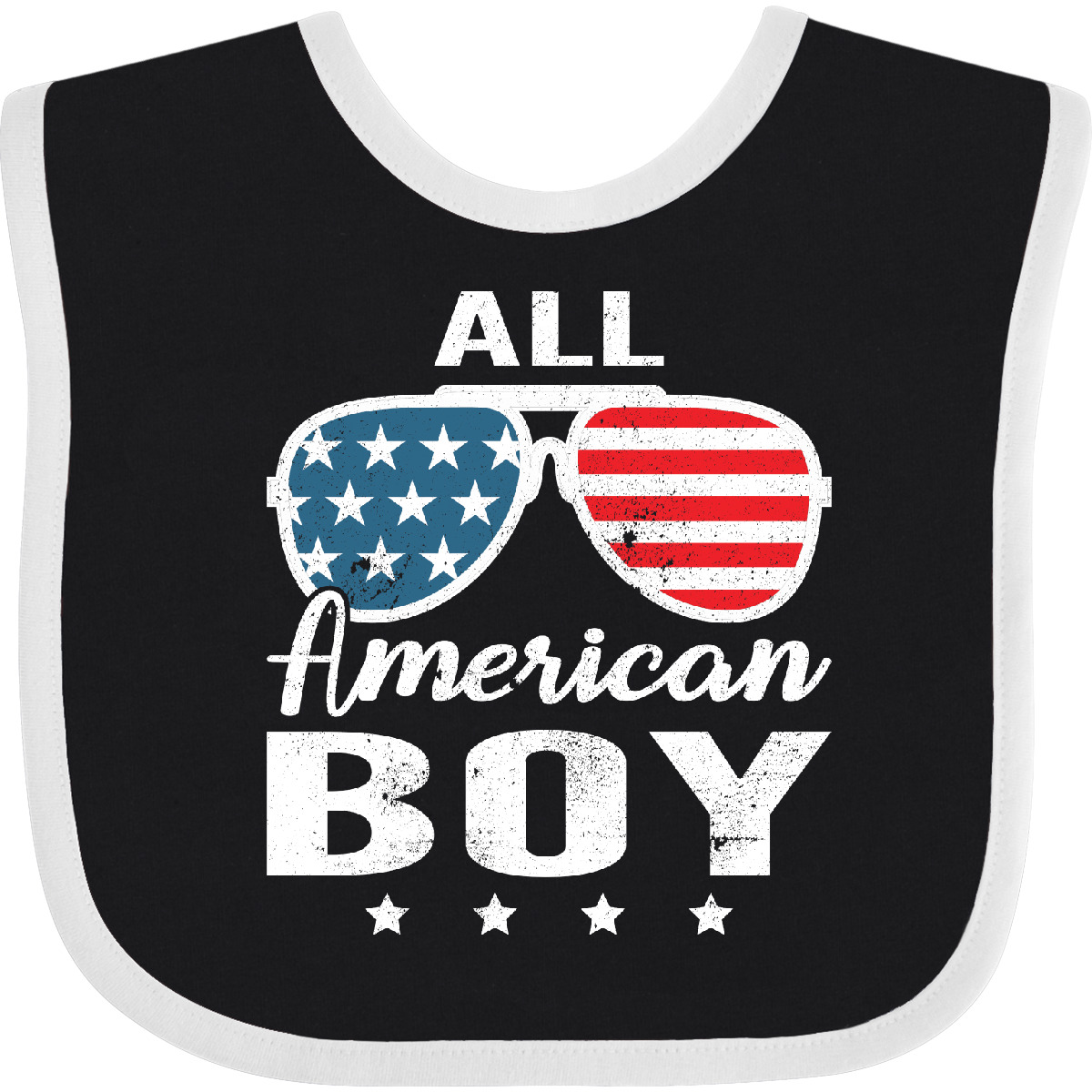 Inktastic All American Boy USA Parade Baby Bib Boys America Apparel Distressed - Picture 3 of 9