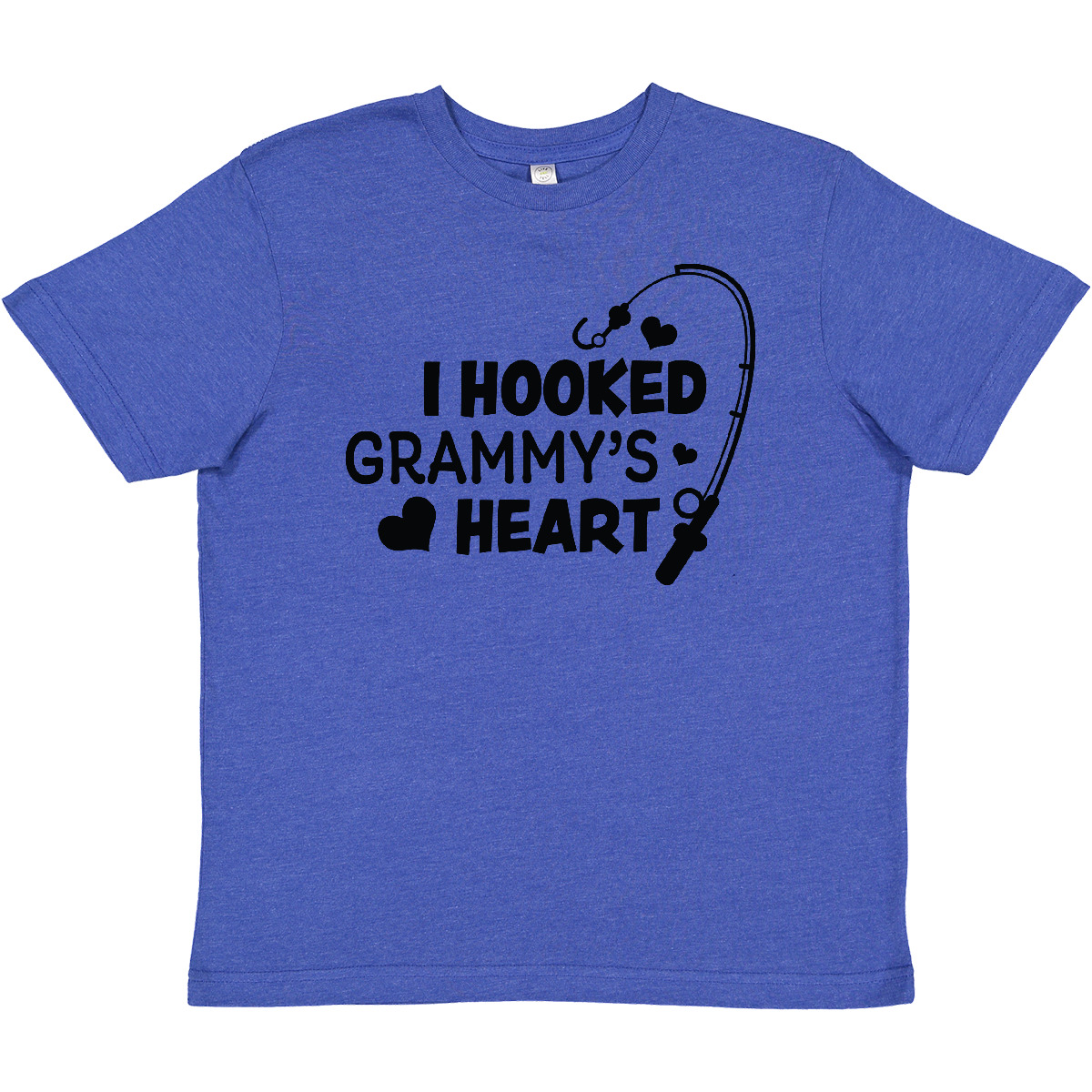 Inktastic I Hooked Grammy's Heart With Fishing Rod Youth T-Shirt Mothers Day Pun - Picture 8 of 9