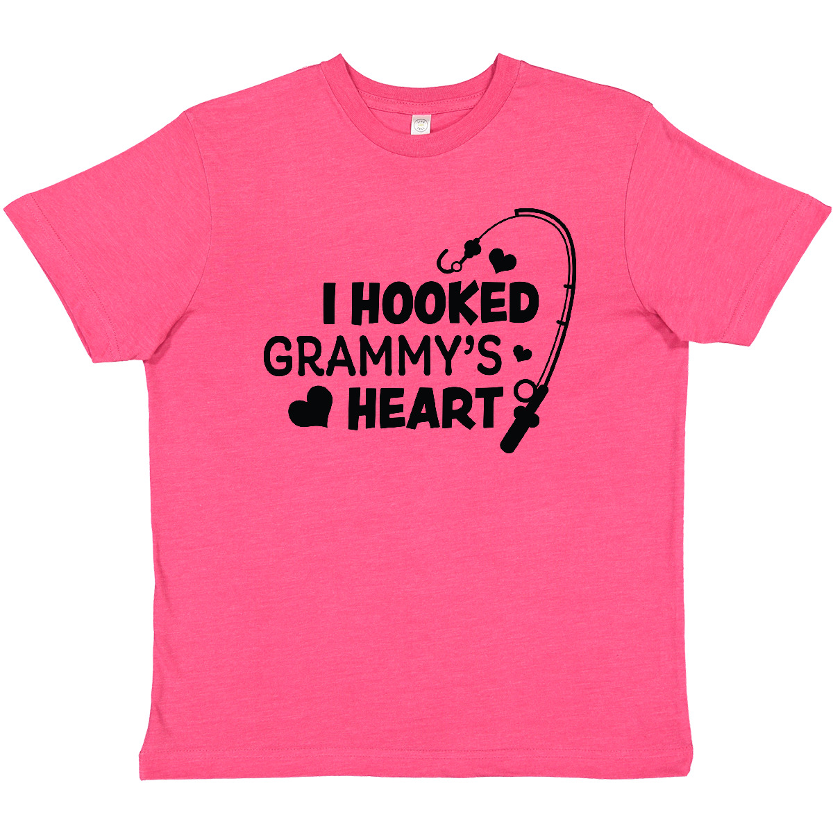 Inktastic I Hooked Grammy's Heart With Fishing Rod Youth T-Shirt Mothers Day Pun - Picture 7 of 9