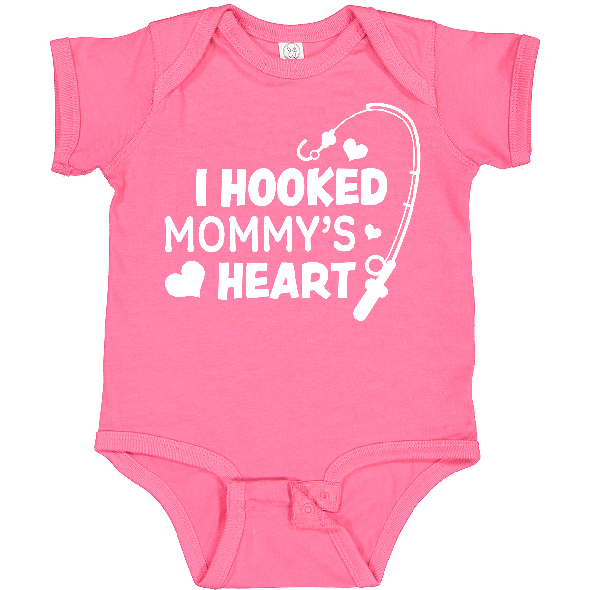 Inktastic I Hooked Mommy's Heart With Fishing Rod Baby Bodysuit Mothers Day Kids - Picture 6 of 9
