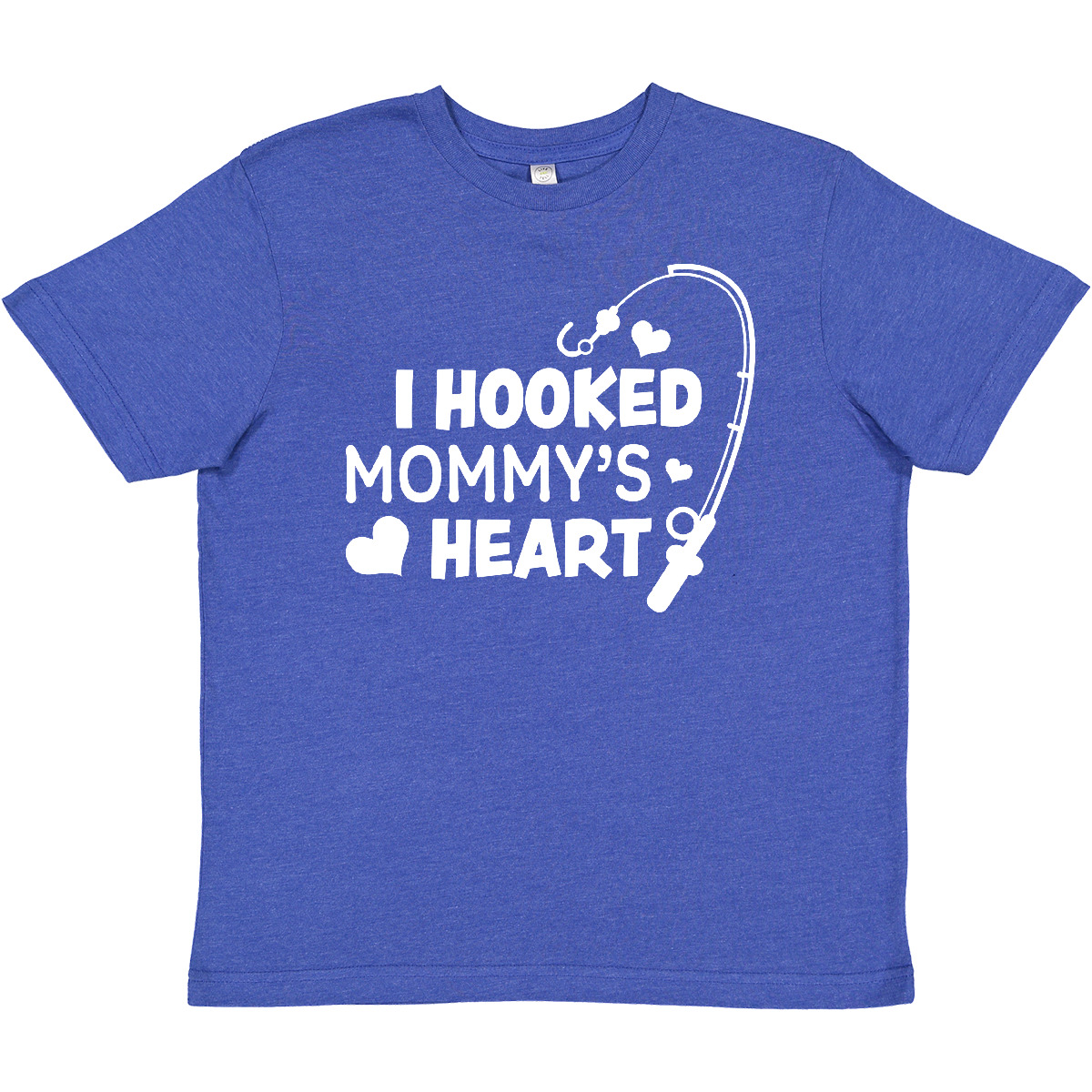 Inktastic I Hooked Mommy's Heart With Fishing Rod Youth T-Shirt Mothers Day Kids - Picture 9 of 9