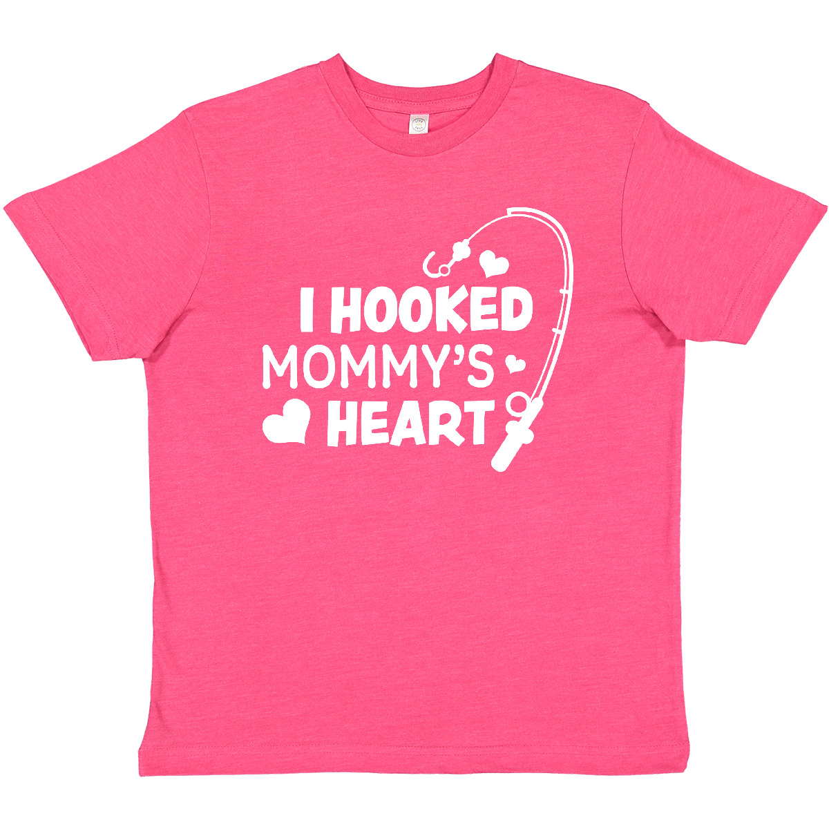 Inktastic I Hooked Mommy's Heart With Fishing Rod Youth T-Shirt Mothers Day Kids - Picture 8 of 9