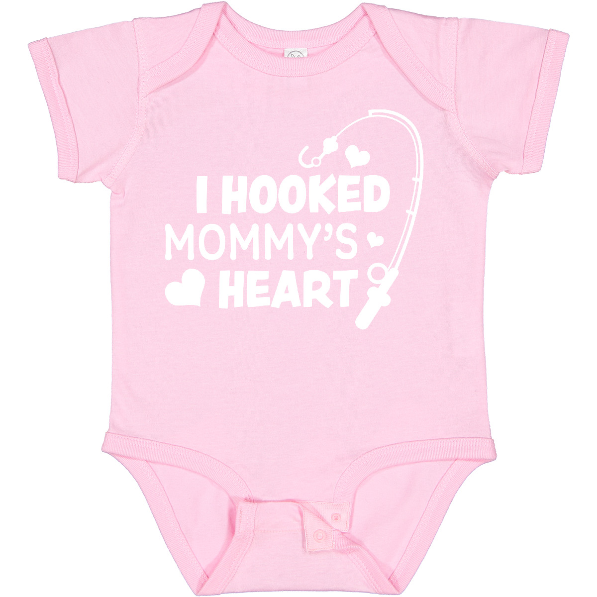 Inktastic I Hooked Mommy's Heart With Fishing Rod Baby Bodysuit Mothers Day Kids - Picture 8 of 9