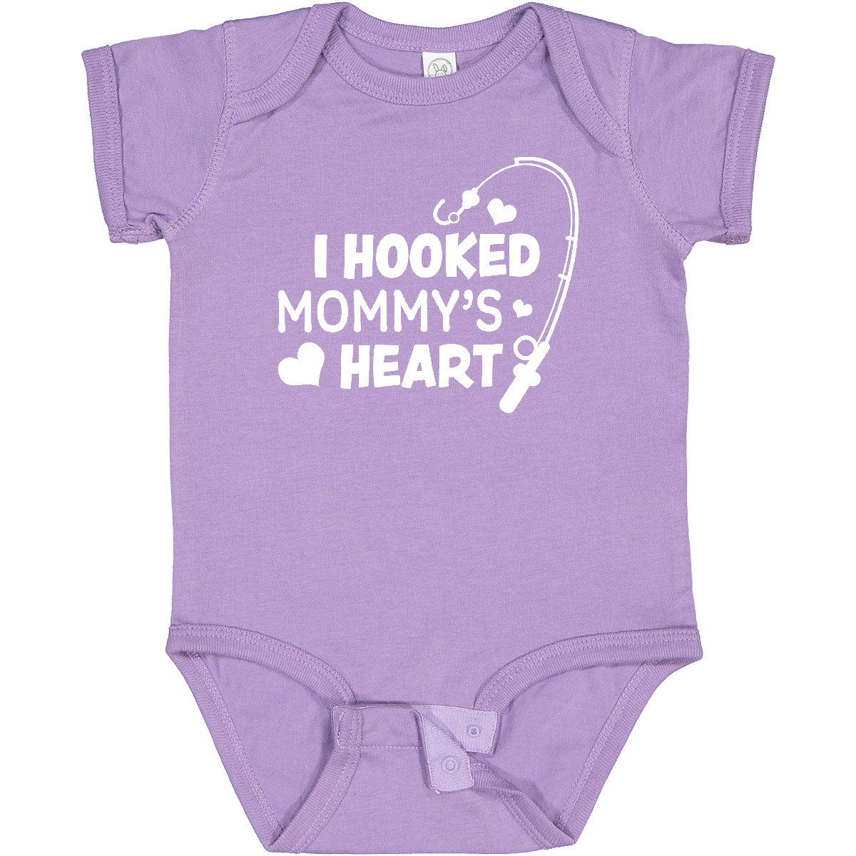 Inktastic I Hooked Mommy's Heart With Fishing Rod Baby Bodysuit Mothers Day Kids - Picture 7 of 9