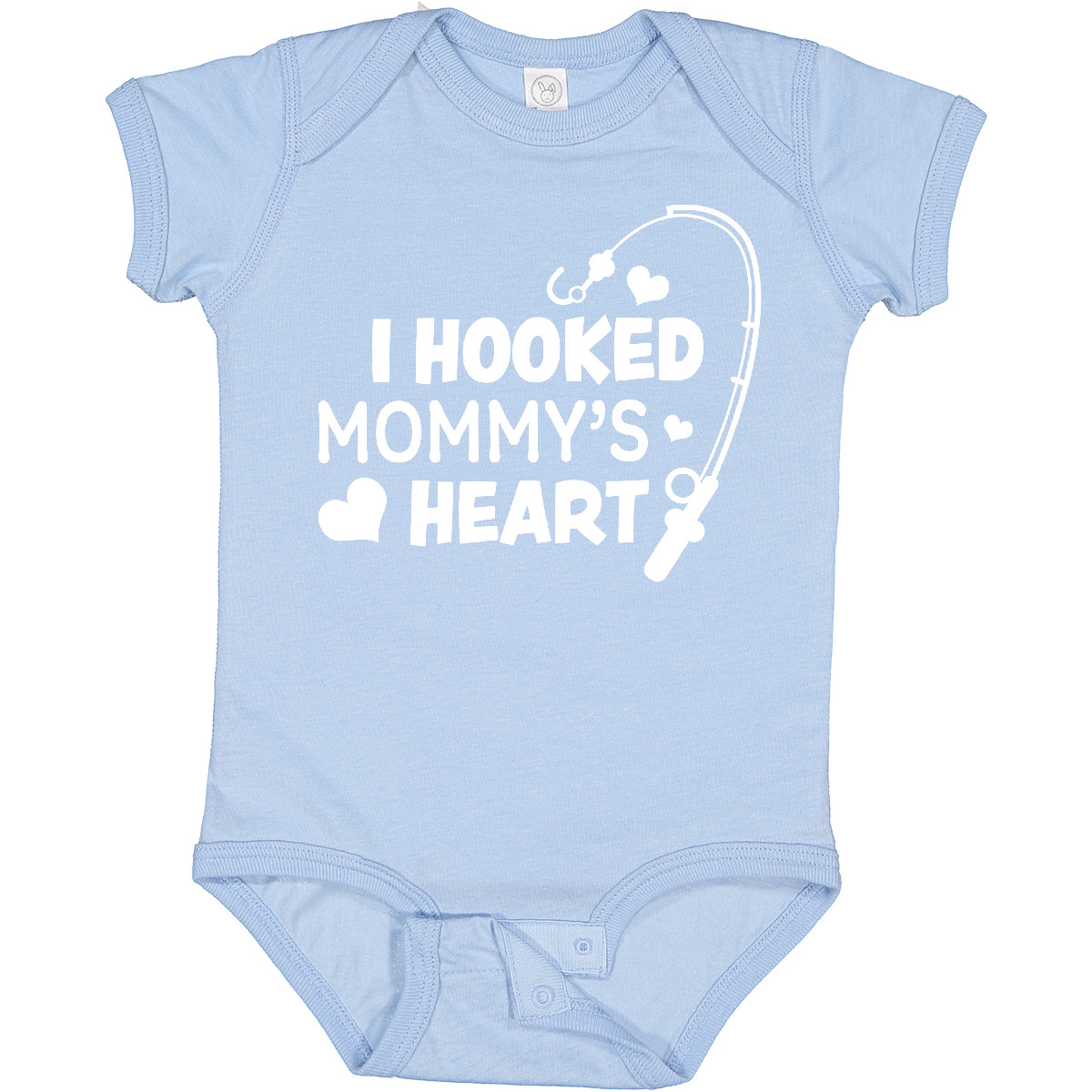 Inktastic I Hooked Mommy's Heart With Fishing Rod Baby Bodysuit Mothers Day Kids - Picture 4 of 9