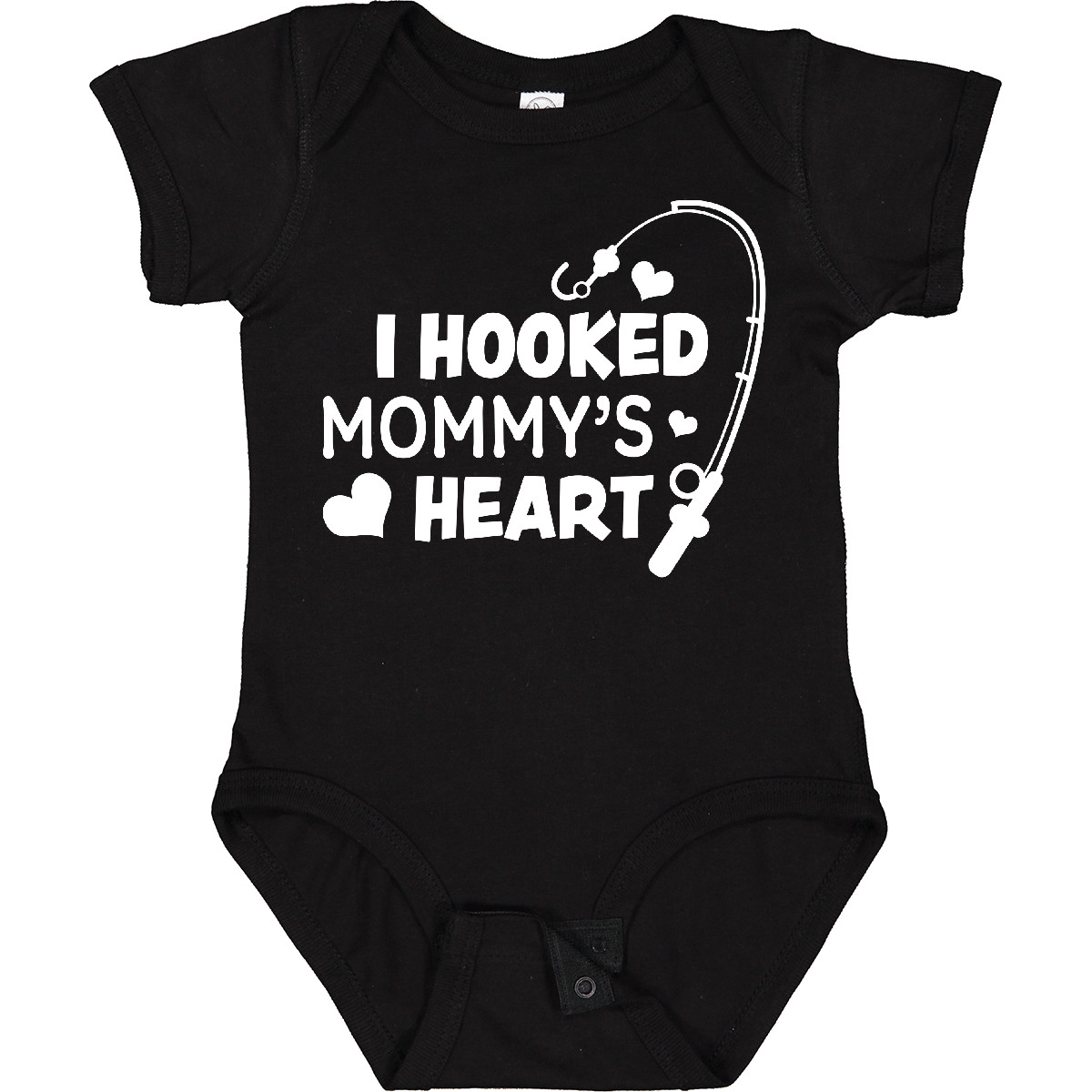 Inktastic I Hooked Mommy's Heart With Fishing Rod Baby Bodysuit Mothers Day Kids - Picture 3 of 9