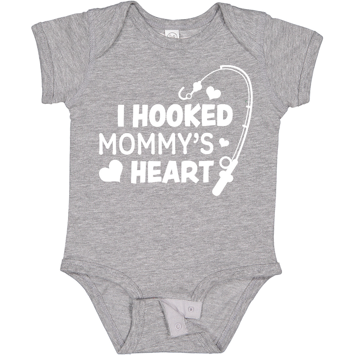 Inktastic I Hooked Mommy's Heart With Fishing Rod Baby Bodysuit Mothers Day Kids - Picture 5 of 9