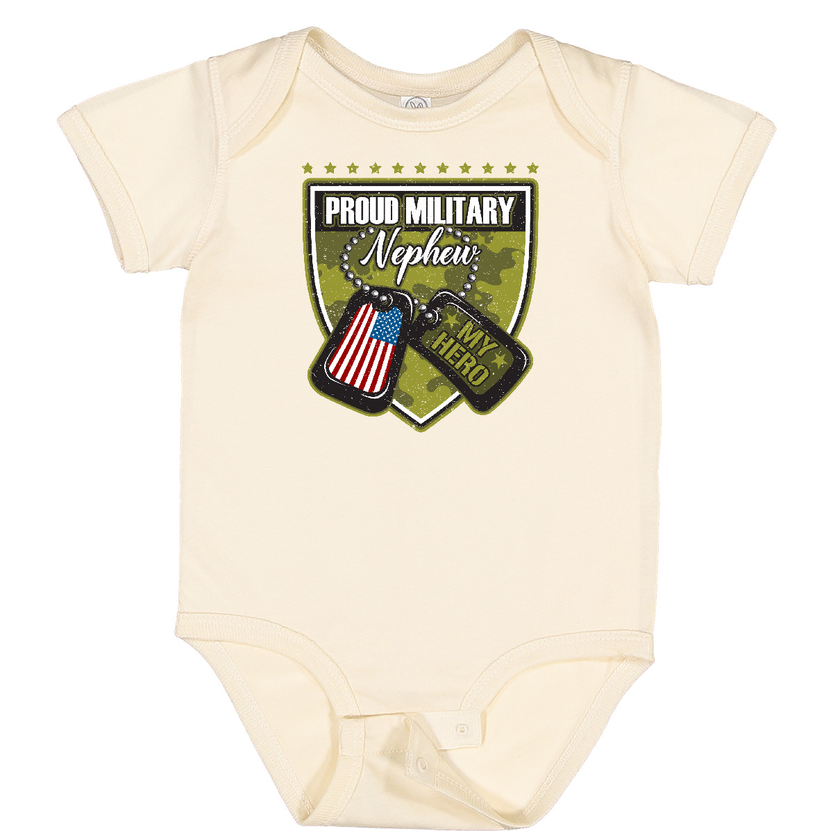 Inktastic Proud Military Nephew Outfit Baby Bodysuit America 4th Of July Day Hws - Afbeelding 7 van 10