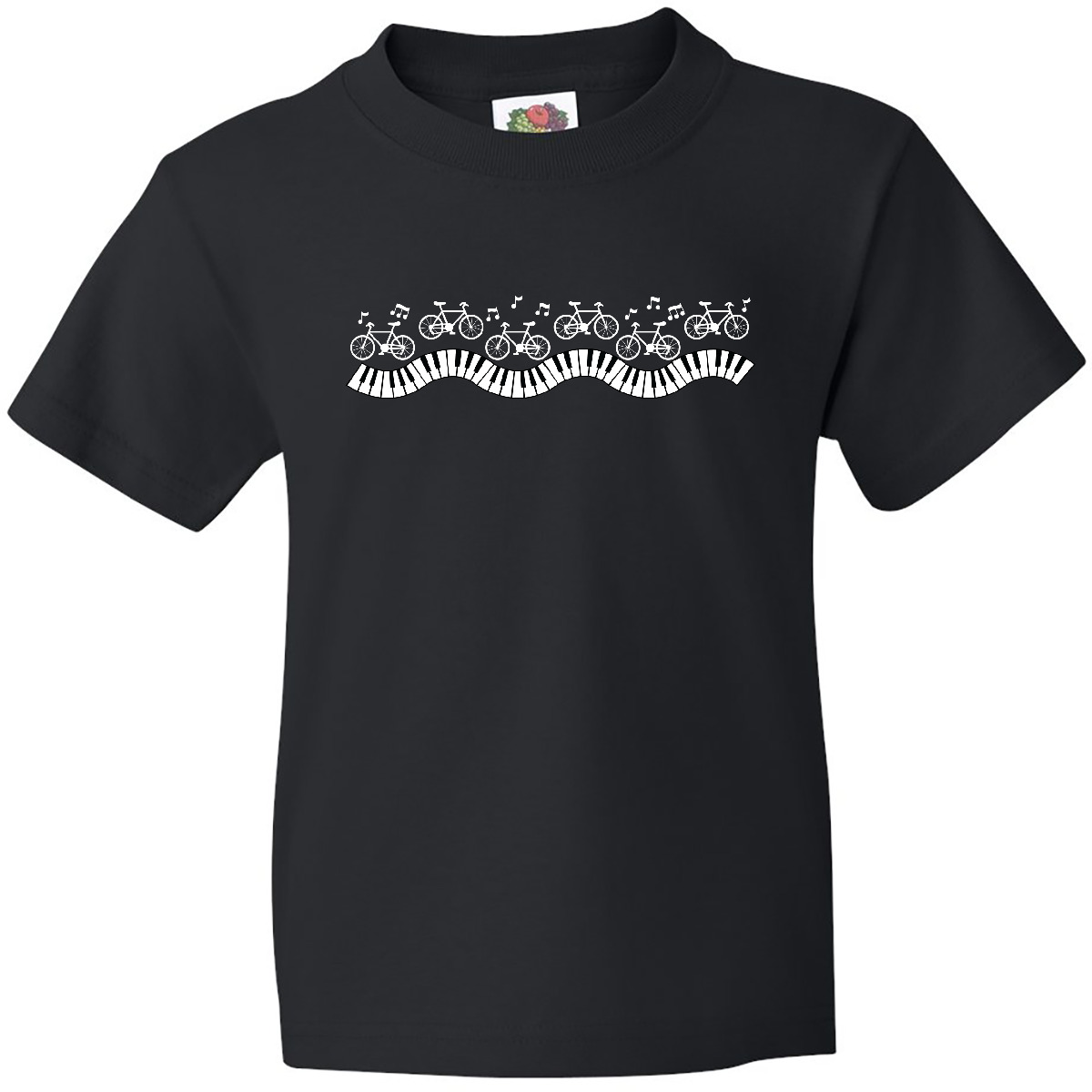 Inktastic Musical Bicycles White Youth T-Shirt Bicycle Biker Biking Bicycling - Picture 3 of 10