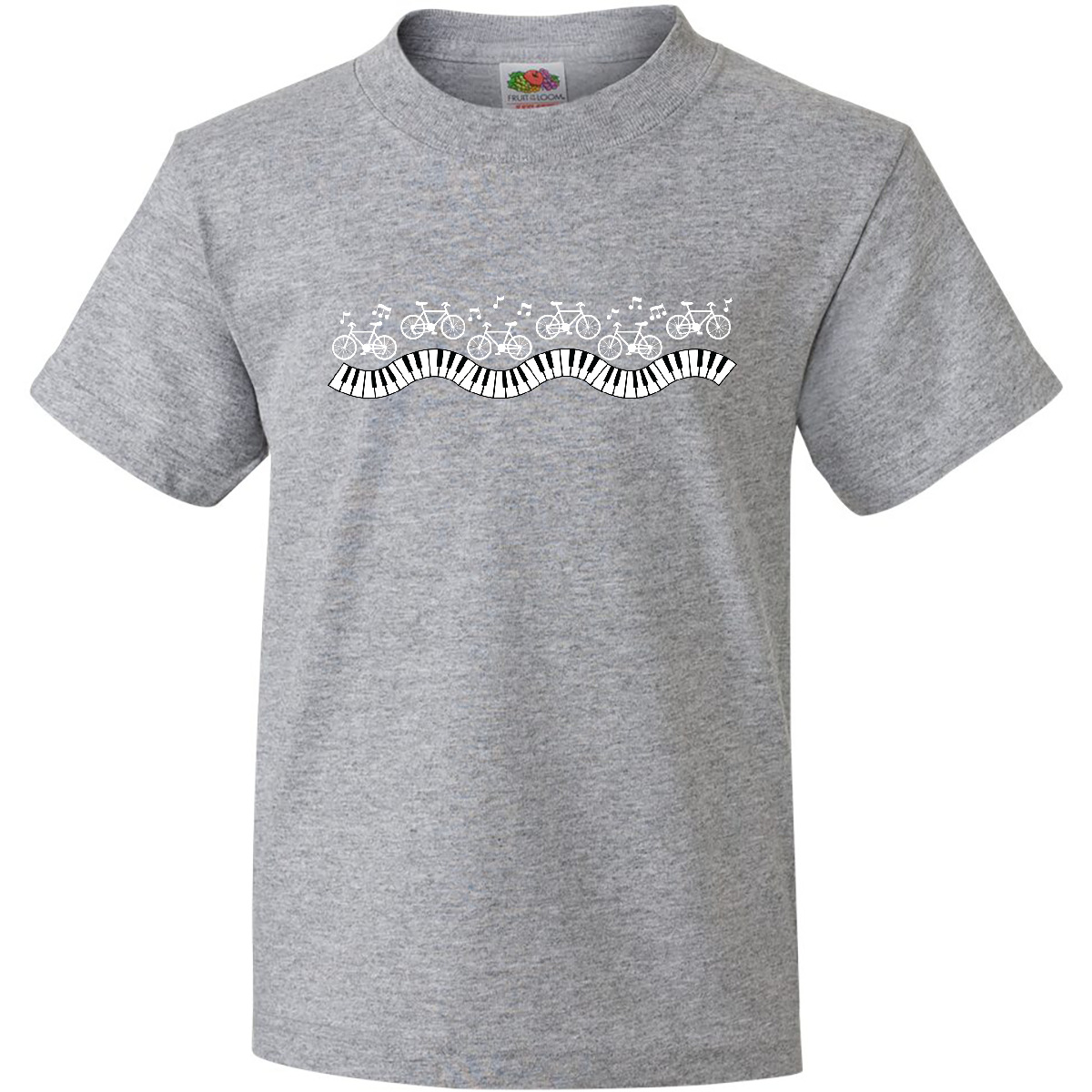Inktastic Musical Bicycles White Youth T-Shirt Bicycle Biker Biking Bicycling - Picture 4 of 10