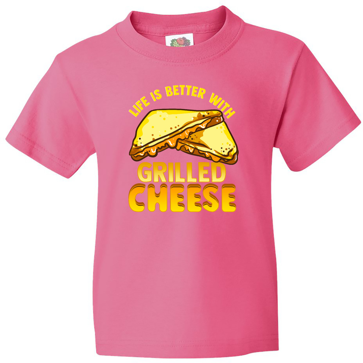 Inktastic Life Is Better With Grilled Cheese Youth T-Shirt Sandwiches Food Tee - Picture 4 of 8
