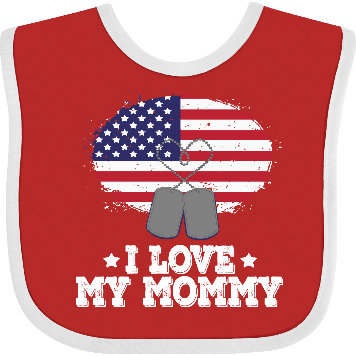 Inktastic Military I Love My Mommy Baby Bib Mom Veteran Soldier Gift Clothing