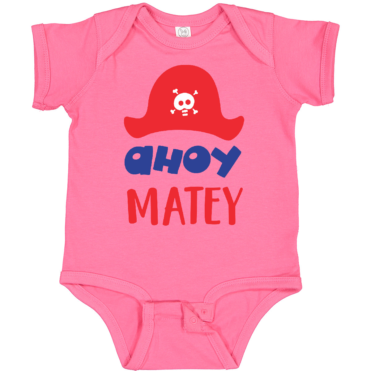 Inktastic Ahoy Matey, Pirate Hat, Skull And Bones, Pirates Baby Bodysuit Cap Sea