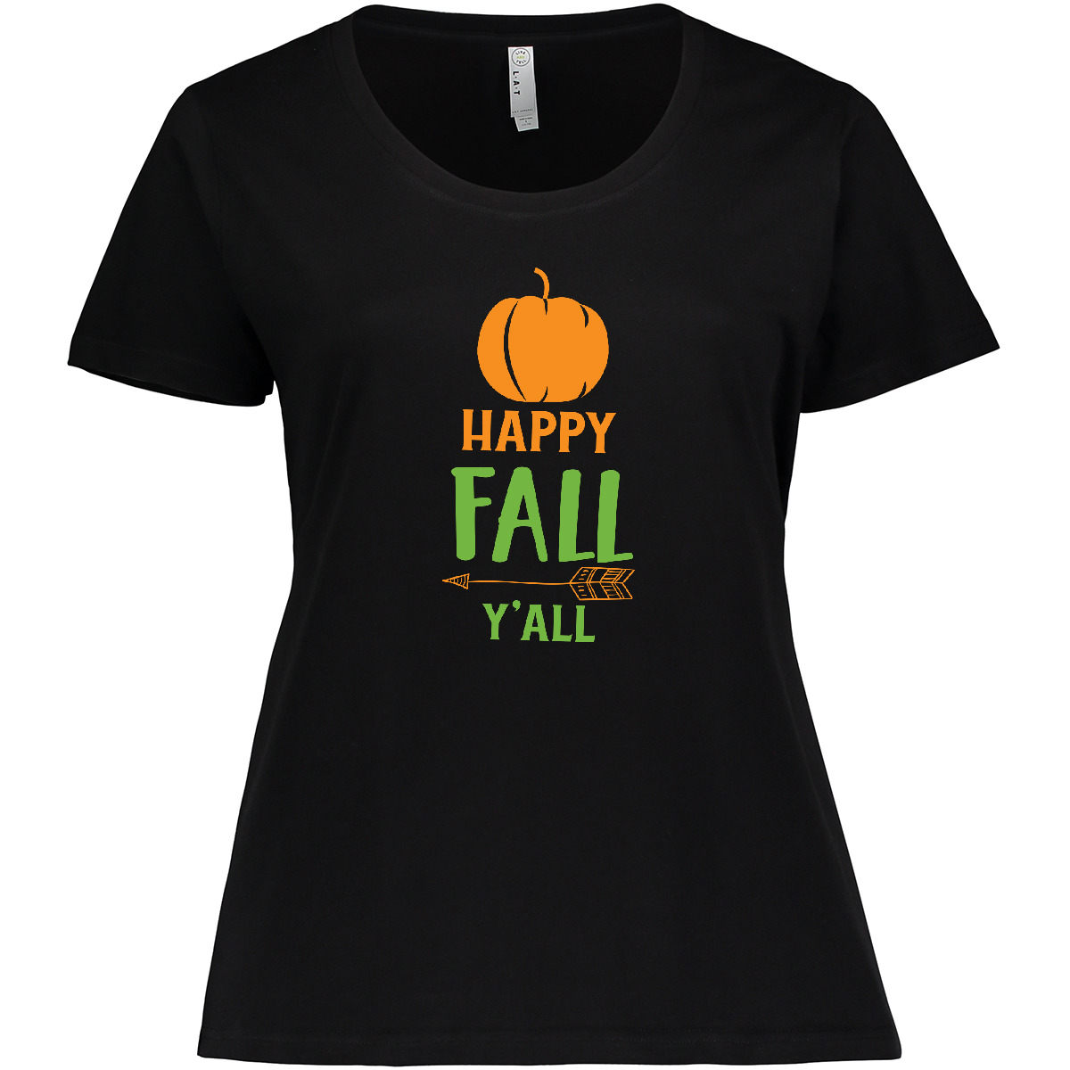Inktastic Happy Fall Y'all, Pumpkin, Arrow, Fall, Women's Plus Size T-Shirt Here - Picture 2 of 5
