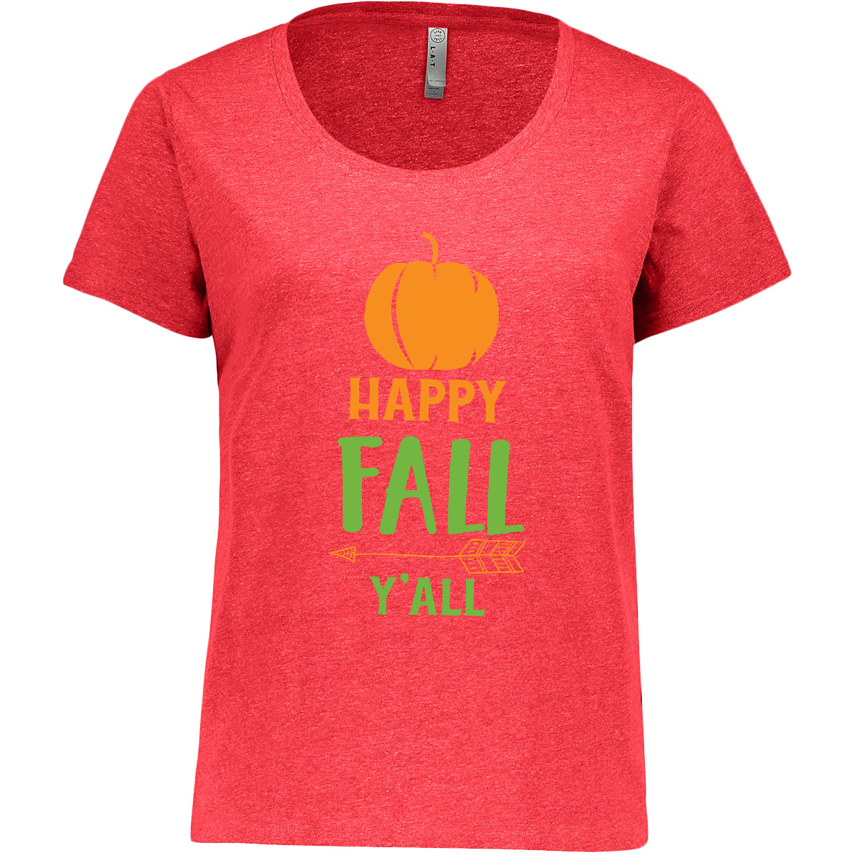 Inktastic Happy Fall Y'all, Pumpkin, Arrow, Fall, Women's Plus Size T-Shirt Here - Picture 4 of 5