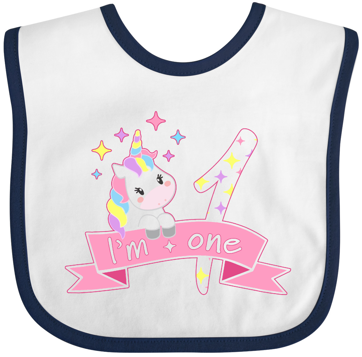 Inktastic I'm One- Cute Unicorn 1st Birthday Baby Bib Birthdays First 1 Turning - Picture 7 of 9