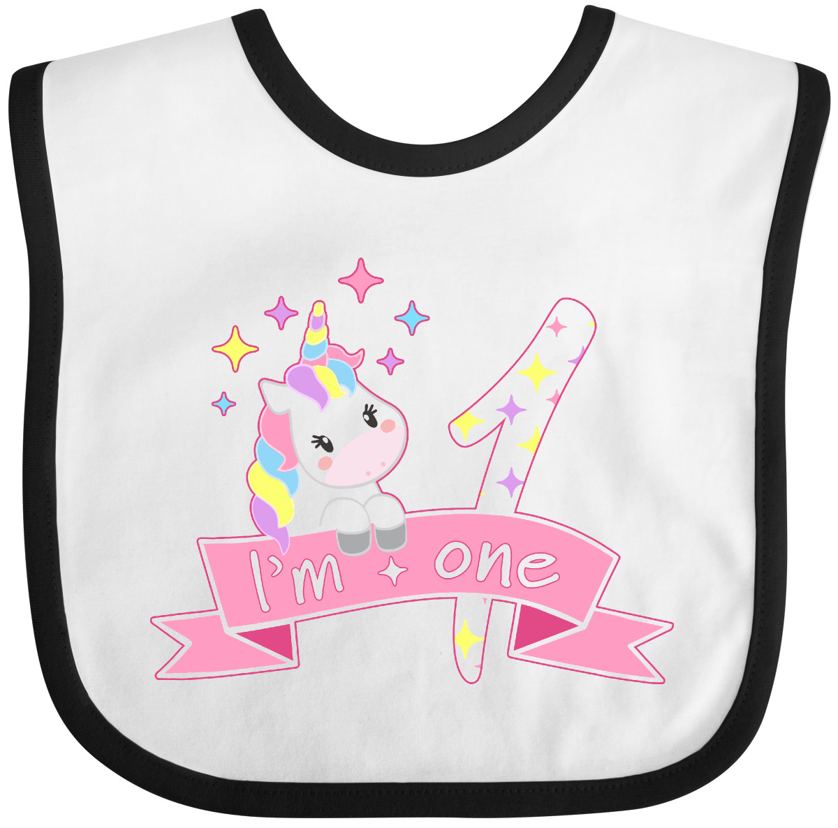 Inktastic I'm One- Cute Unicorn 1st Birthday Baby Bib Birthdays First 1 Turning - Picture 5 of 9