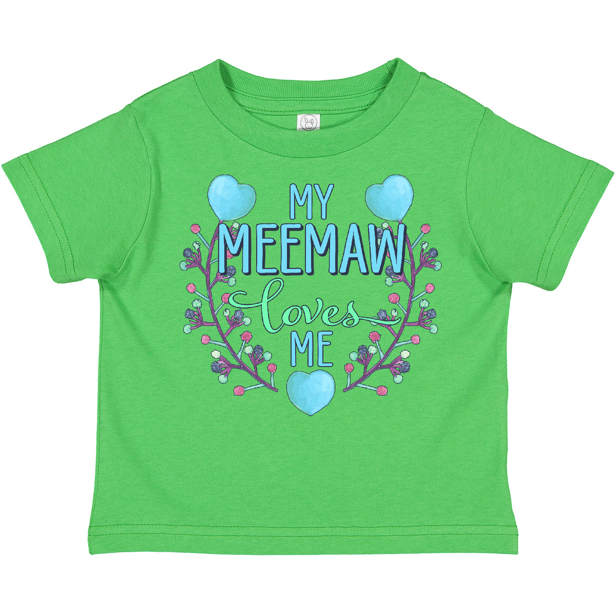Inktastic My Meemaw Loves Me With Flowers And Hearts Kleinkind T-Shirt Familie Neu - Bild 2 von 9