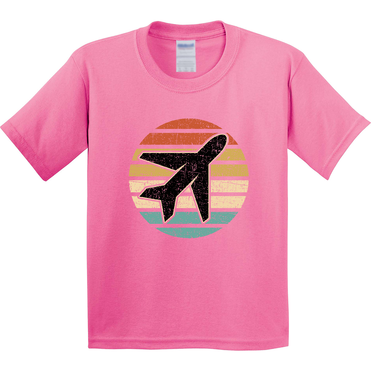 Inktastic Airplane Pilot Vintage Sunset Youth T-Shirt Plane Travel Vacation Trip - Picture 2 of 10