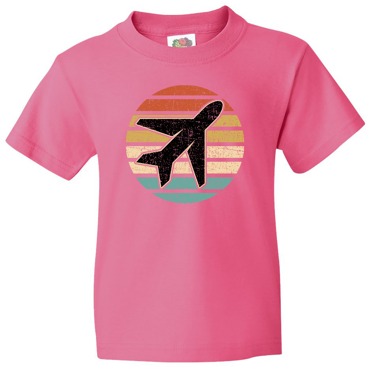 Inktastic Airplane Pilot Vintage Sunset Youth T-Shirt Plane Travel Vacation Trip - Picture 6 of 10