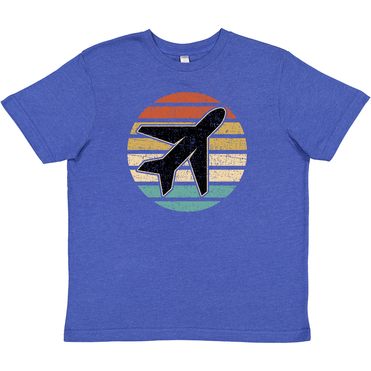 Inktastic Airplane Pilot Vintage Sunset Youth T-Shirt Plane Travel Vacation Trip - Picture 9 of 10