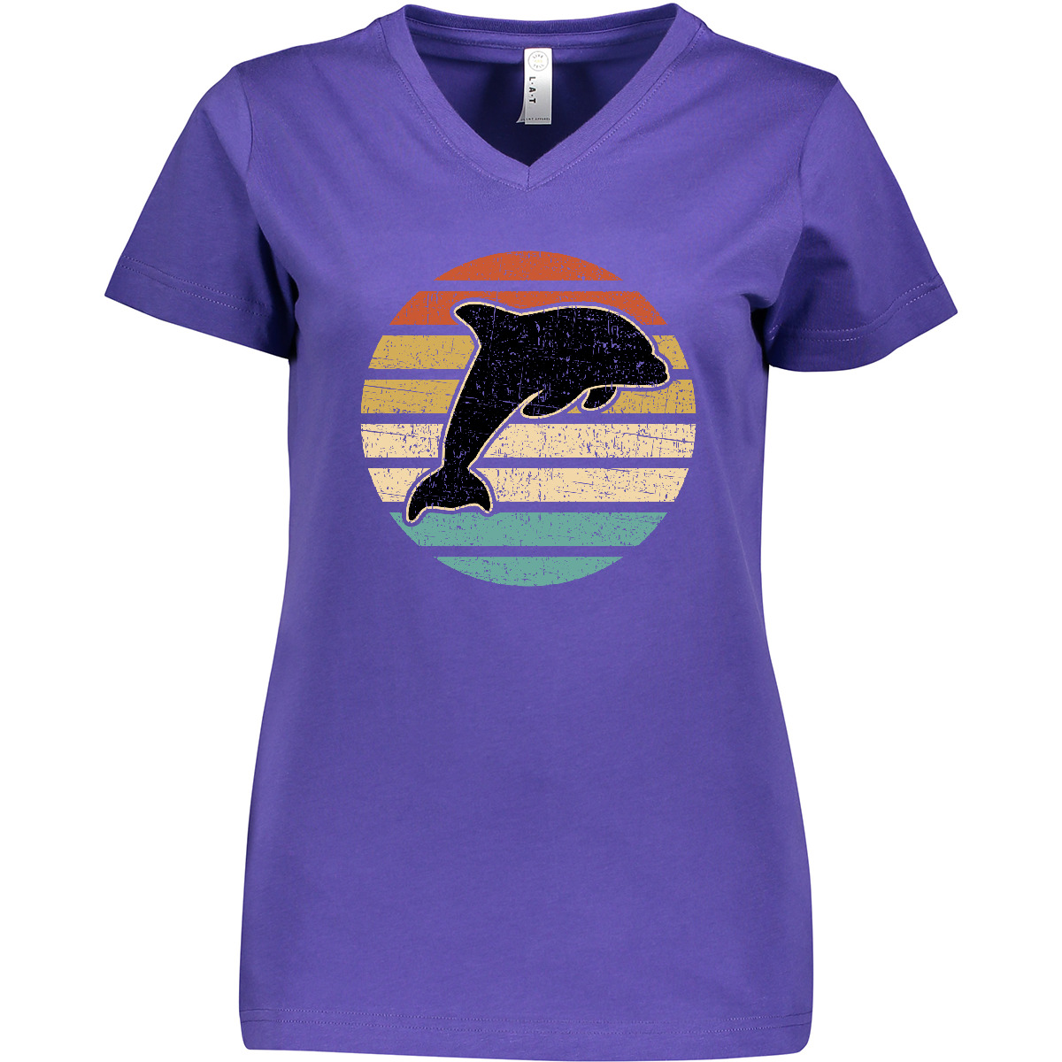 Inktastic Dolphin Cute Beach And Vacation Women's V-Neck T-Shirt Sea Fish Spring - Picture 7 of 7
