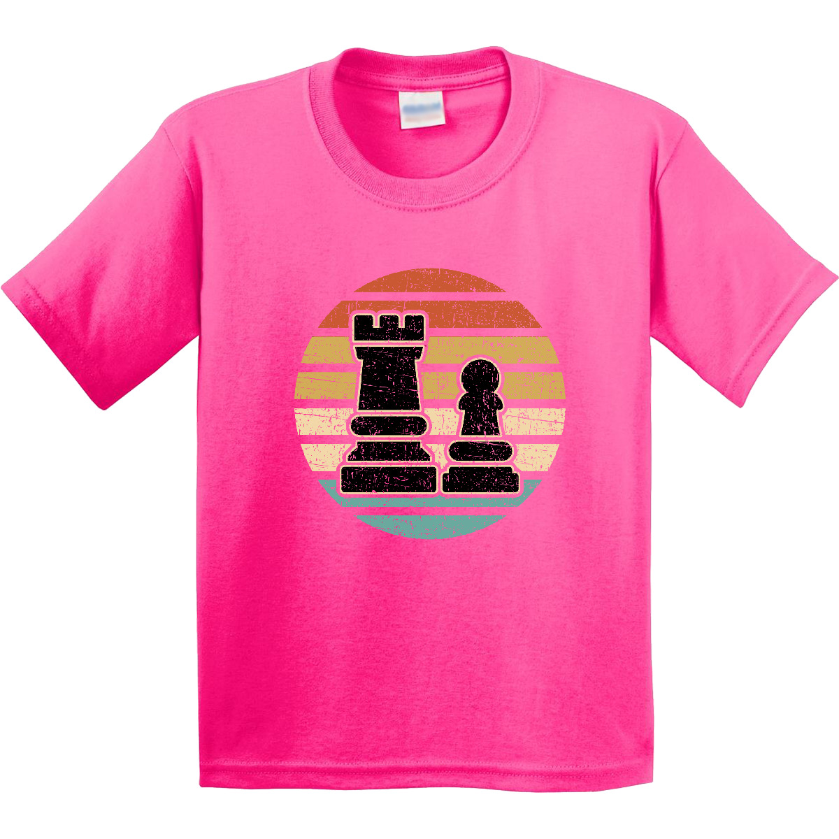 Inktastic Chess Player Retro Sunset Youth T-Shirt Competition Club Tee Kids Teen - Picture 6 of 10