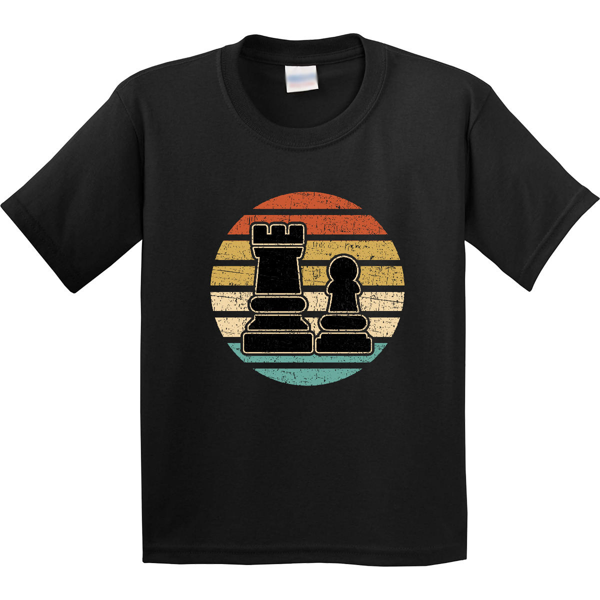 Inktastic Chess Player Retro Sunset Youth T-Shirt Competition Club Tee Kids Teen - Picture 3 of 10