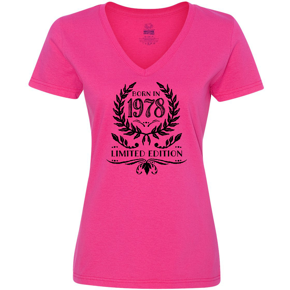Inktastic Born In 1978 Limited Edition Women's V-Neck T-Shirt Birthdays Adult - Picture 3 of 5