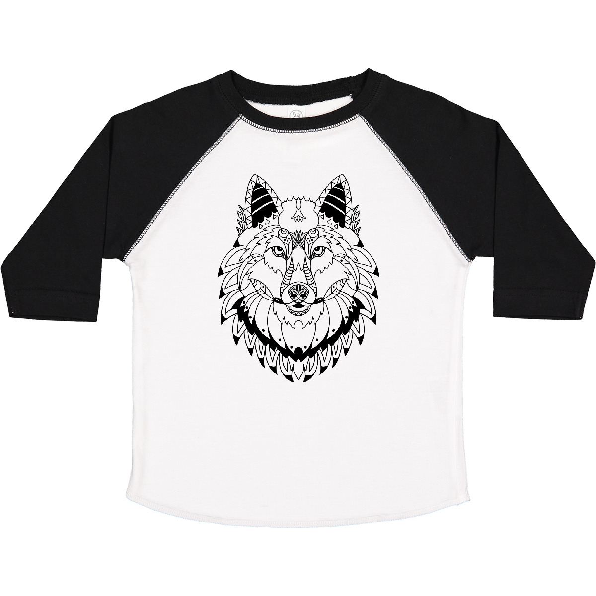 Inktastic Tribal Wolfskopf Kleinkind T-Shirt Tiere Tier Wild Wald Leben Stamm - Bild 10 von 10