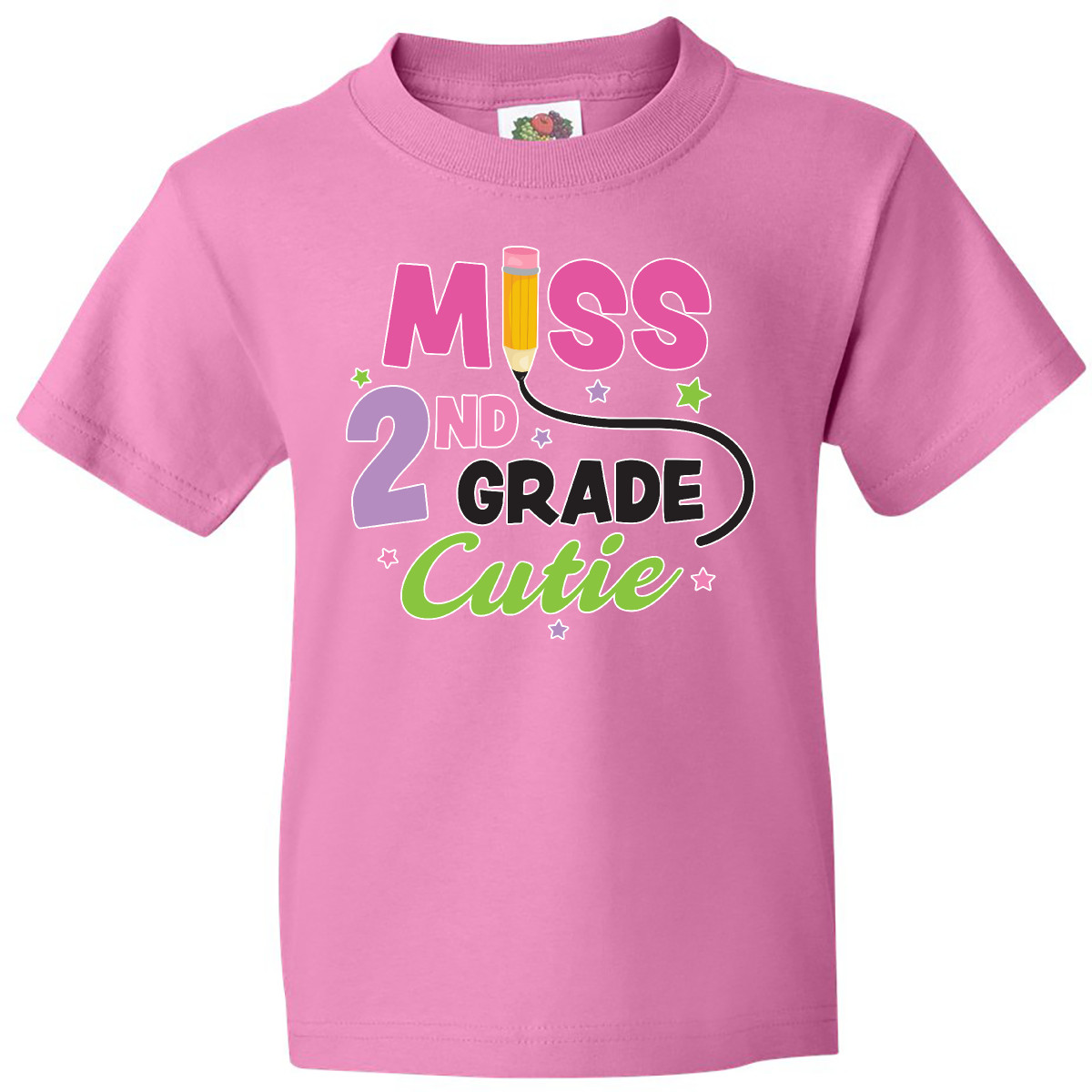 Inktastic Miss 2nd Grade Cutie With Pencil And Stars Youth T-Shirt Back Second - Picture 2 of 10