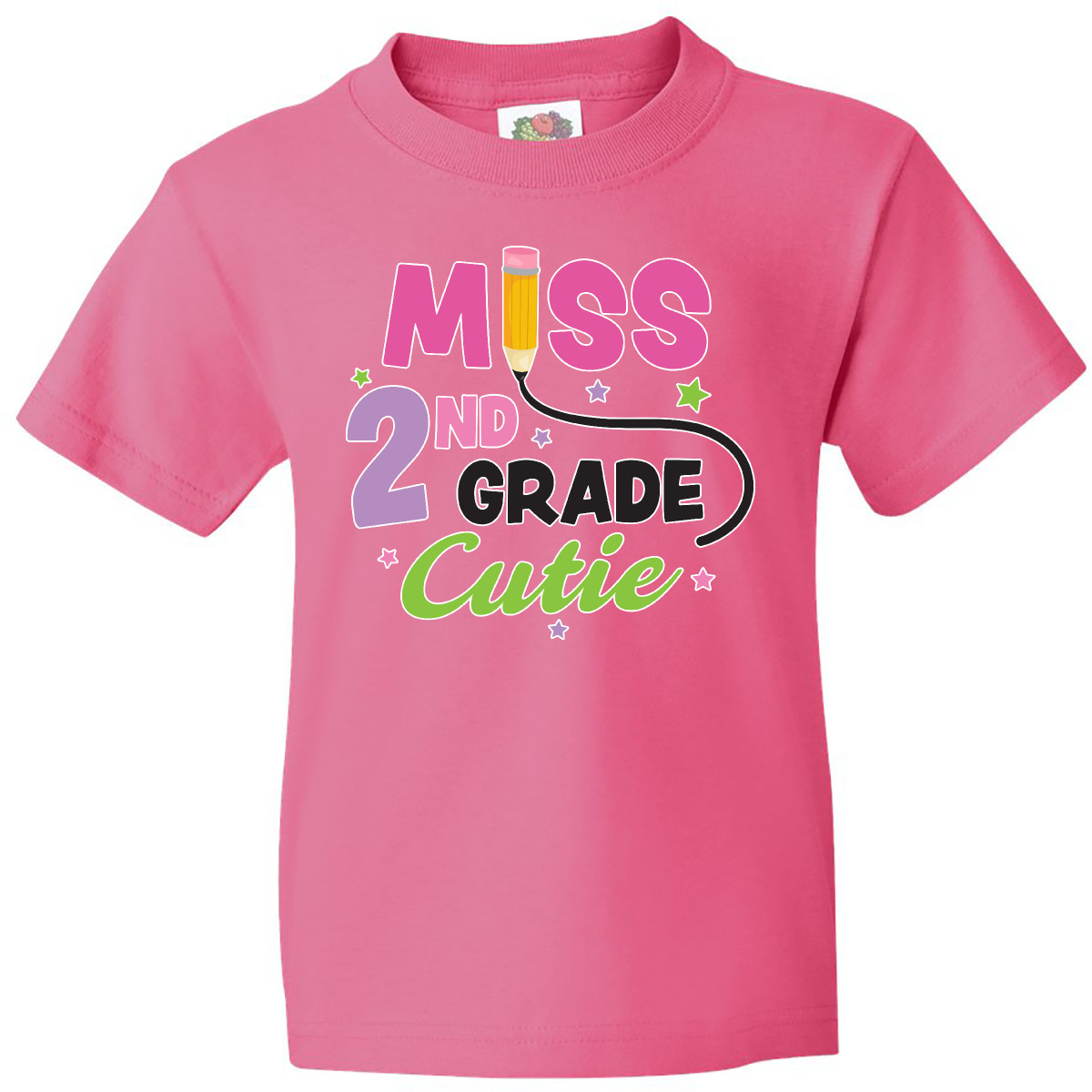Inktastic Miss 2nd Grade Cutie With Pencil And Stars Youth T-Shirt Back Second - Picture 7 of 10