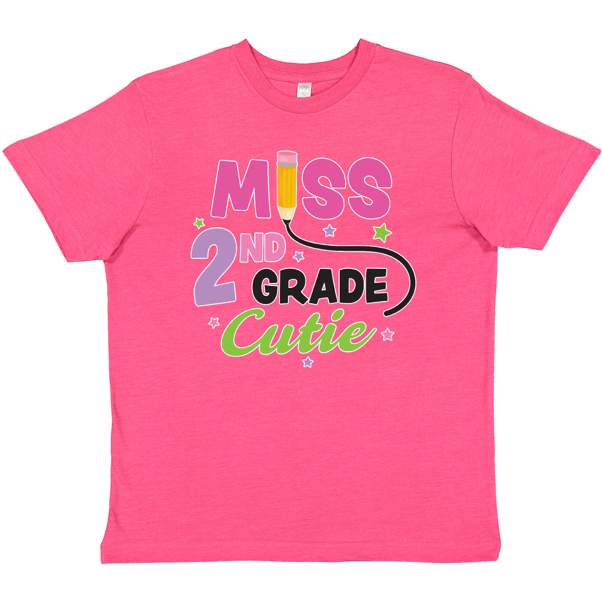 Inktastic Miss 2nd Grade Cutie With Pencil And Stars Youth T-Shirt Back Second - Picture 9 of 10