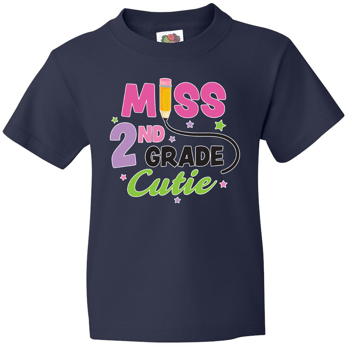 Inktastic Miss 2nd Grade Cutie With Pencil And Stars Youth T-Shirt Back Second - Picture 6 of 10