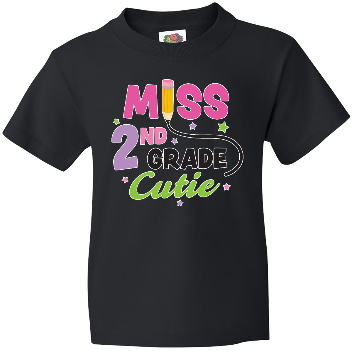Inktastic Miss 2nd Grade Cutie With Pencil And Stars Youth T-Shirt Back Second - Picture 3 of 10