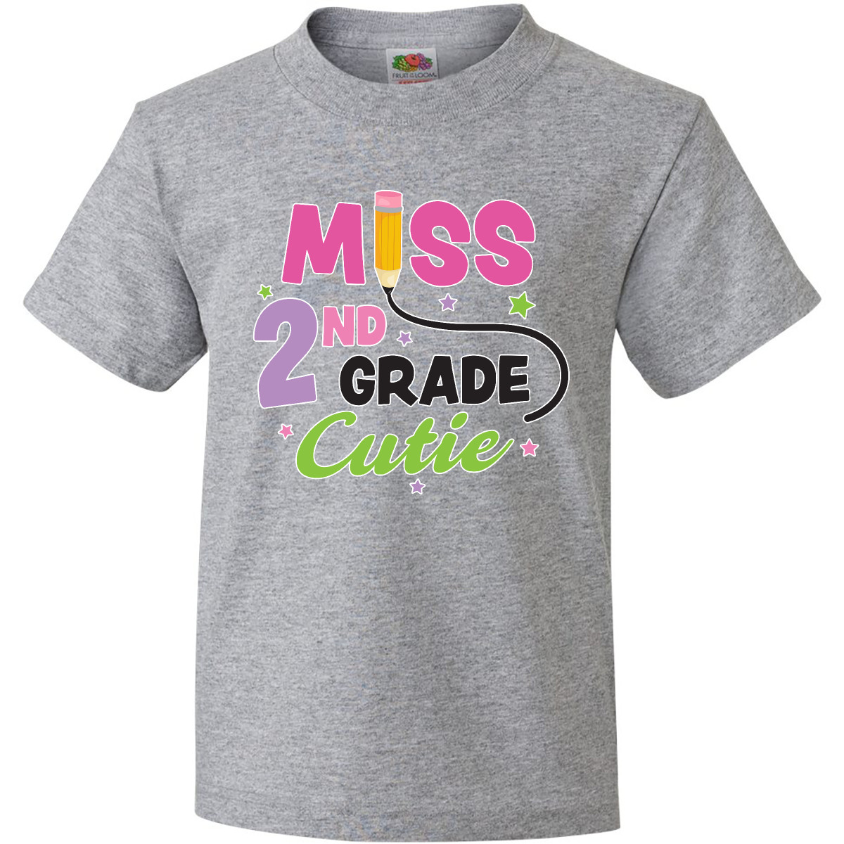 Inktastic Miss 2nd Grade Cutie With Pencil And Stars Youth T-Shirt Back Second - Picture 4 of 10