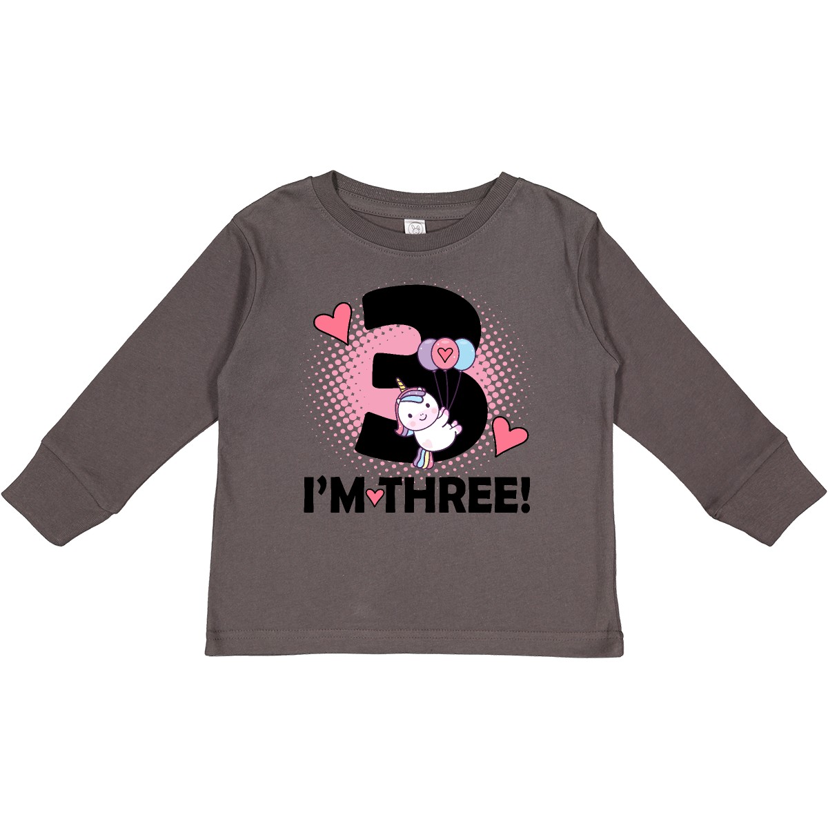 Inktastic 3rd Birthday 3 Year Old Girl Unicorn Toddler Long Sleeve T-Shirt Three - Picture 3 of 9