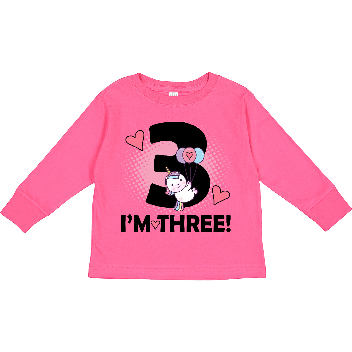 Inktastic 3rd Birthday 3 Year Old Girl Unicorn Toddler Long Sleeve T-Shirt Three - Picture 6 of 9
