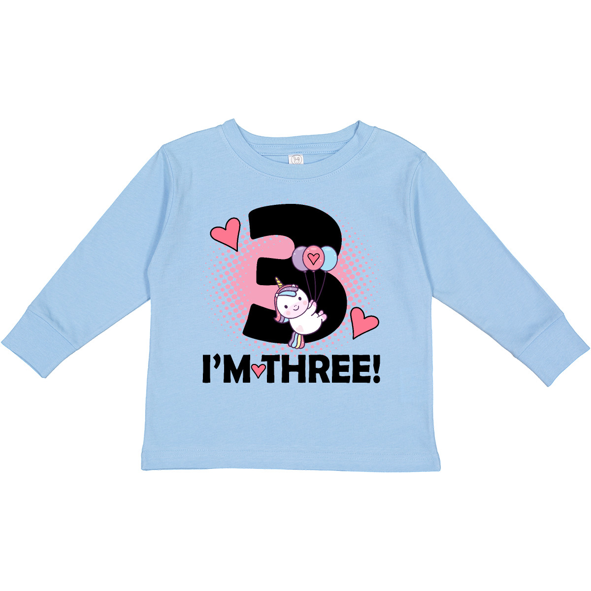 Inktastic 3rd Birthday 3 Year Old Girl Unicorn Toddler Long Sleeve T-Shirt Three - Picture 2 of 9