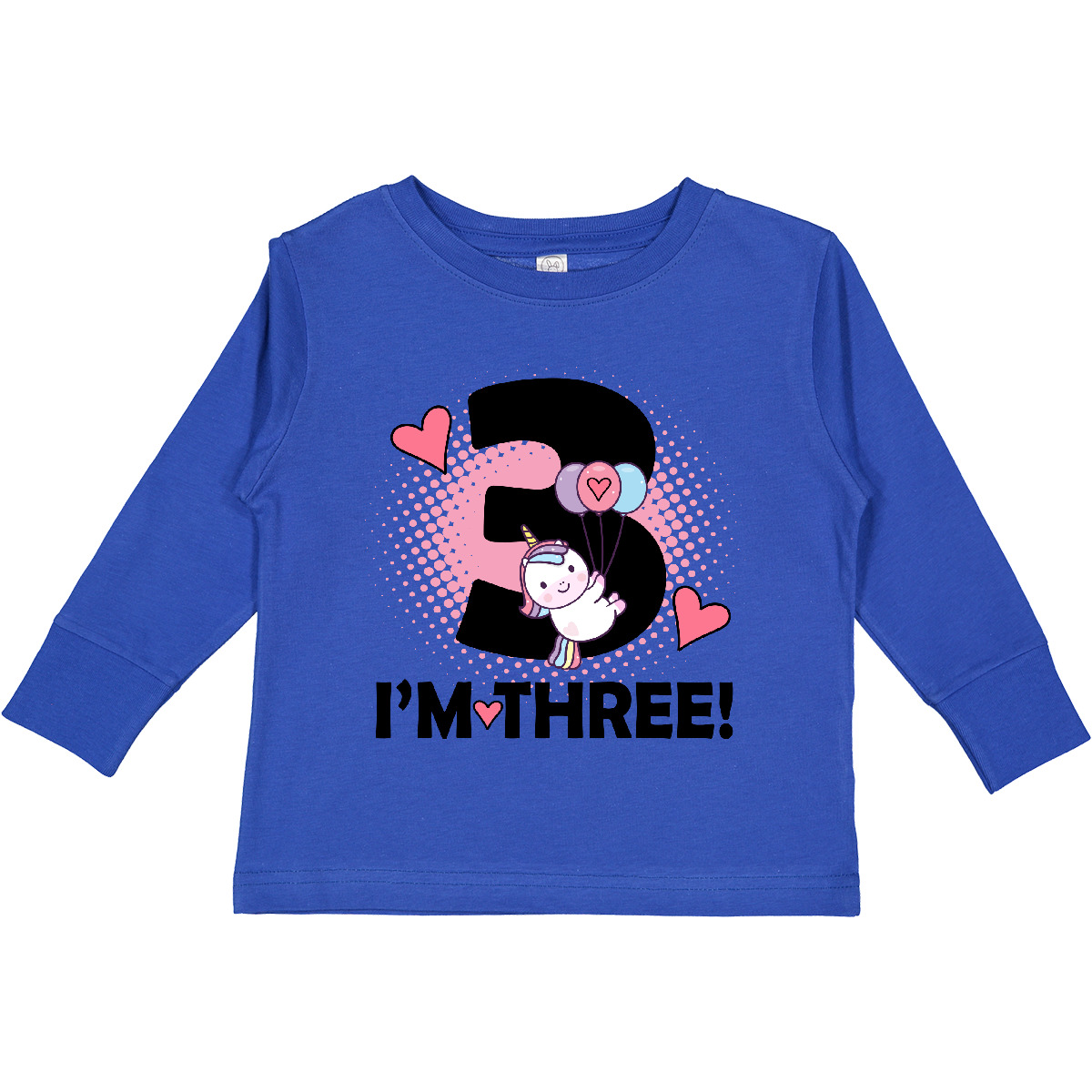 Inktastic 3rd Birthday 3 Year Old Girl Unicorn Toddler Long Sleeve T-Shirt Three - Picture 9 of 9