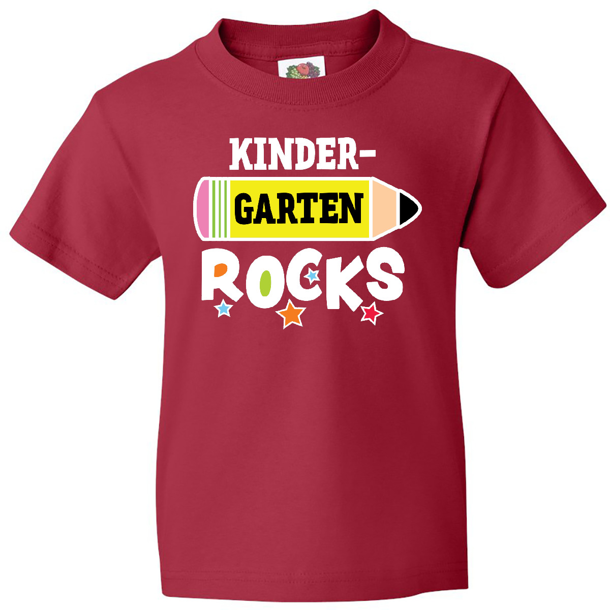 Inktastic Kindergarten Rocks With Pencil And Stars Youth T-Shirt School Kids Fun - Picture 7 of 10