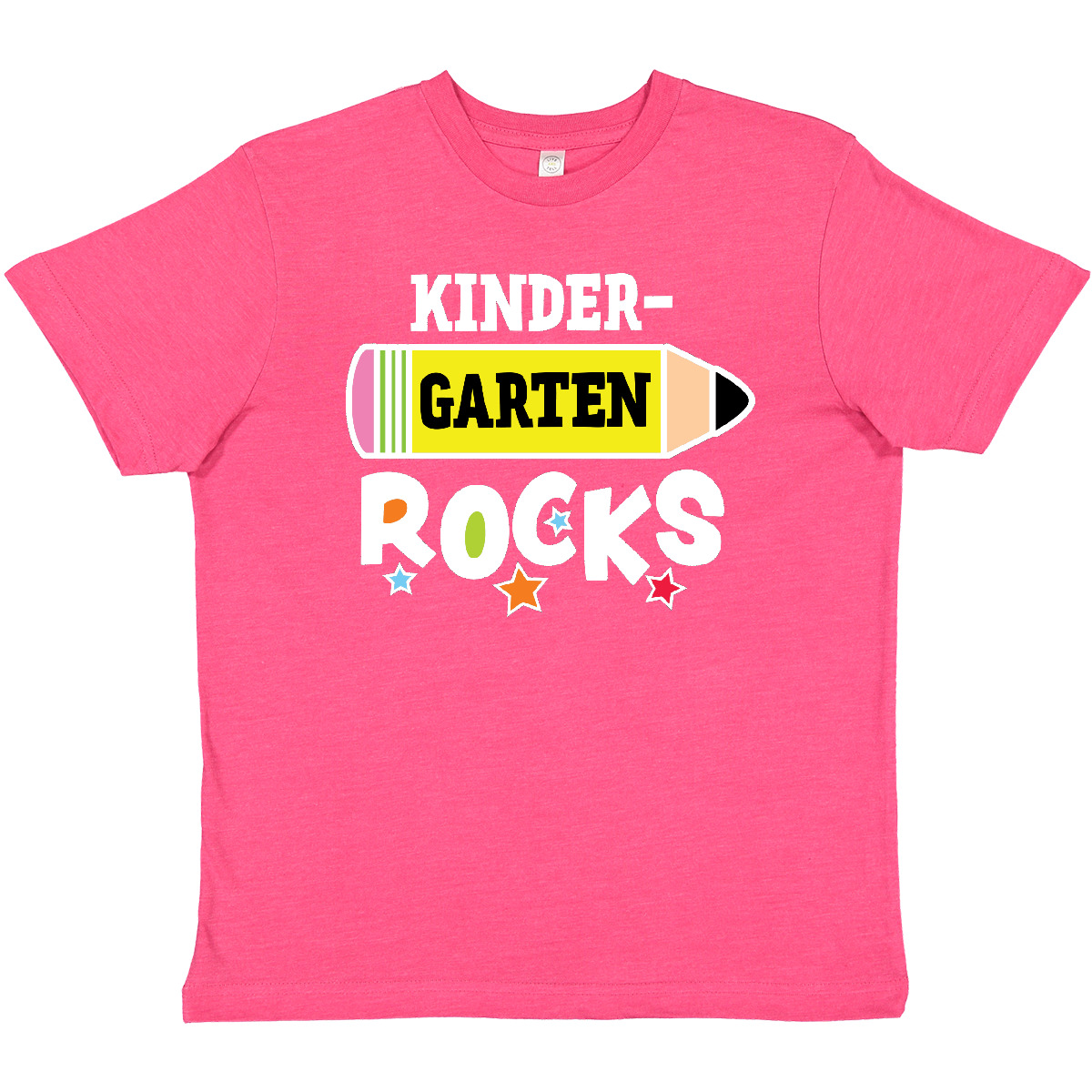 Inktastic Kindergarten Rocks With Pencil And Stars Youth T-Shirt School Kids Fun - Picture 9 of 10