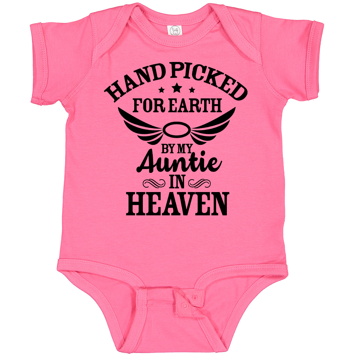 Inktastic Handpicked For Earth By My Auntie In Heaven With Angel Baby Bodysuit