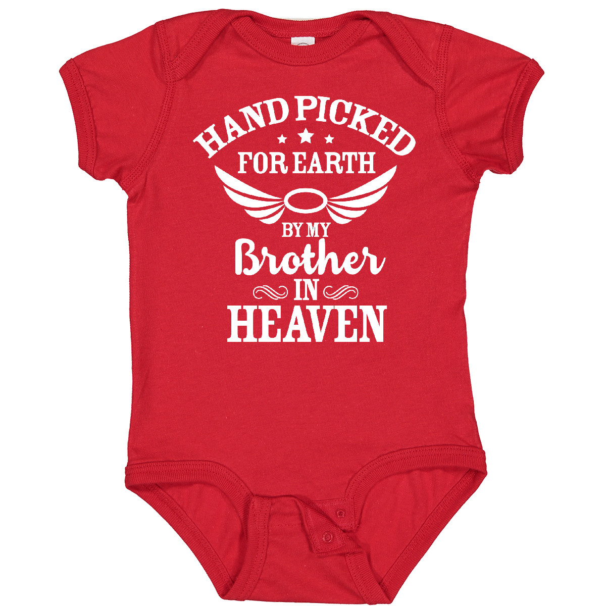 Inktastic Handpicked For Earth By My Brother In Heaven Angel Wings Baby Bodysuit - Bild 8 von 8