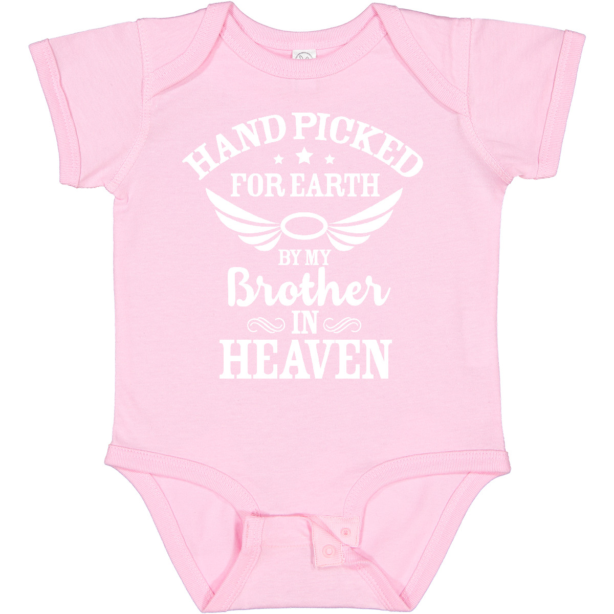Inktastic Handpicked For Earth By My Brother In Heaven Angel Wings Baby Bodysuit - Bild 7 von 8