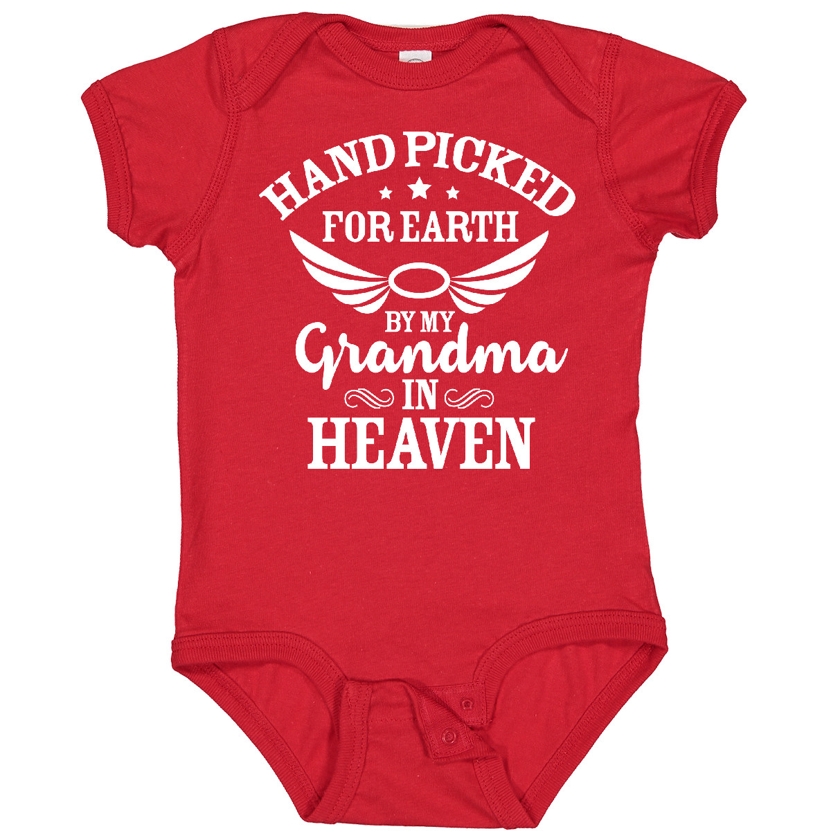 Inktastic Handpicked For Earth By My Grandma In Heaven Angel Wings Baby Bodysuit - Picture 9 of 12