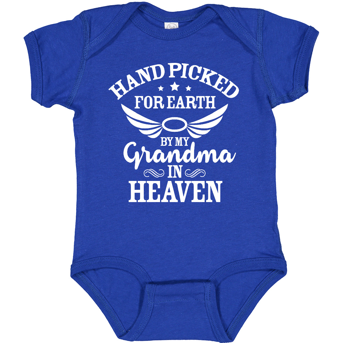 Inktastic Handpicked For Earth By My Grandma In Heaven Angel Wings Baby Bodysuit - Picture 10 of 12
