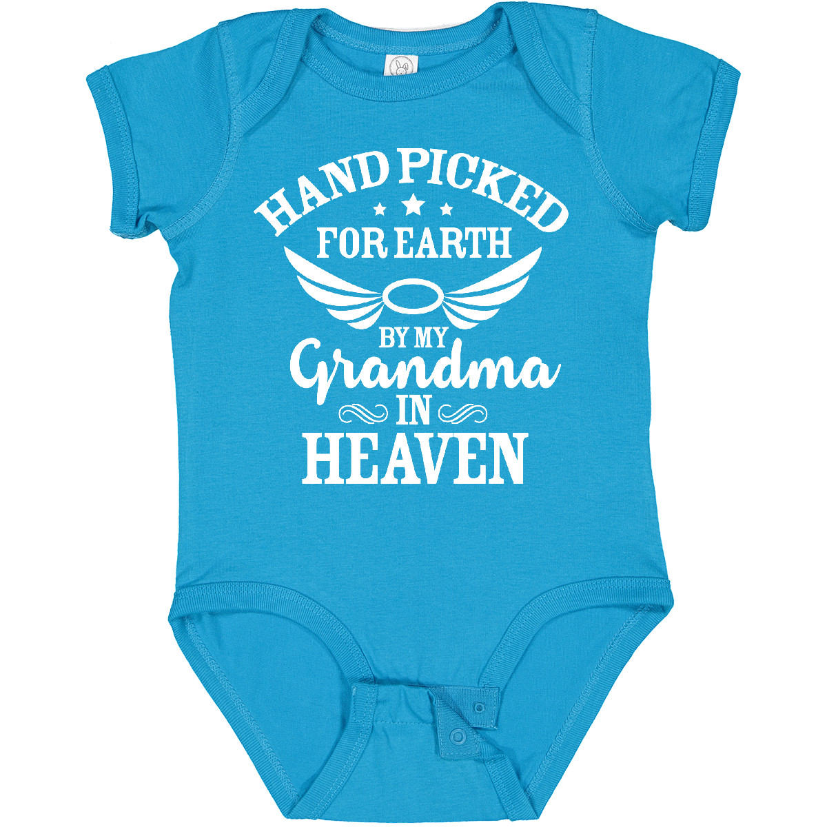 Inktastic Handpicked For Earth By My Grandma In Heaven Angel Wings Baby Bodysuit - Picture 11 of 12